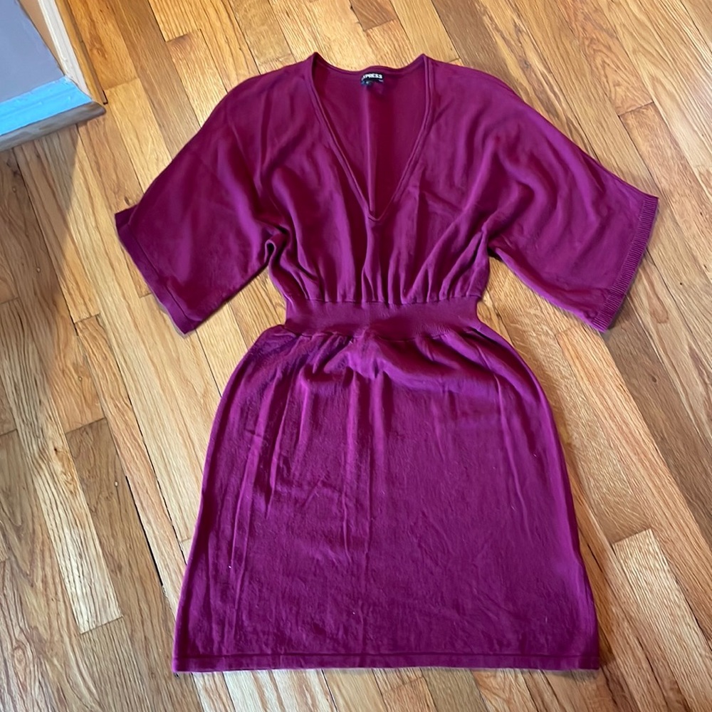 Express burgundy sweater dress